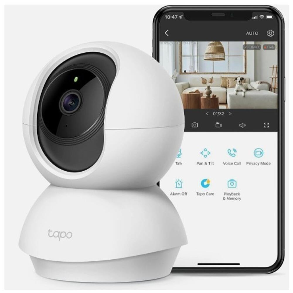 TP-Link Tapo C210 2K Pan Tilt Camera 2-Way Audio, Night Vision for Baby Monitor
